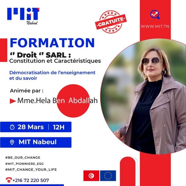 Formation Gratuite : Droit ‘’SARL’’ Constitution et Caractéristiques